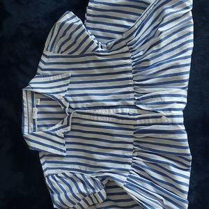 Girls striped button dress dress